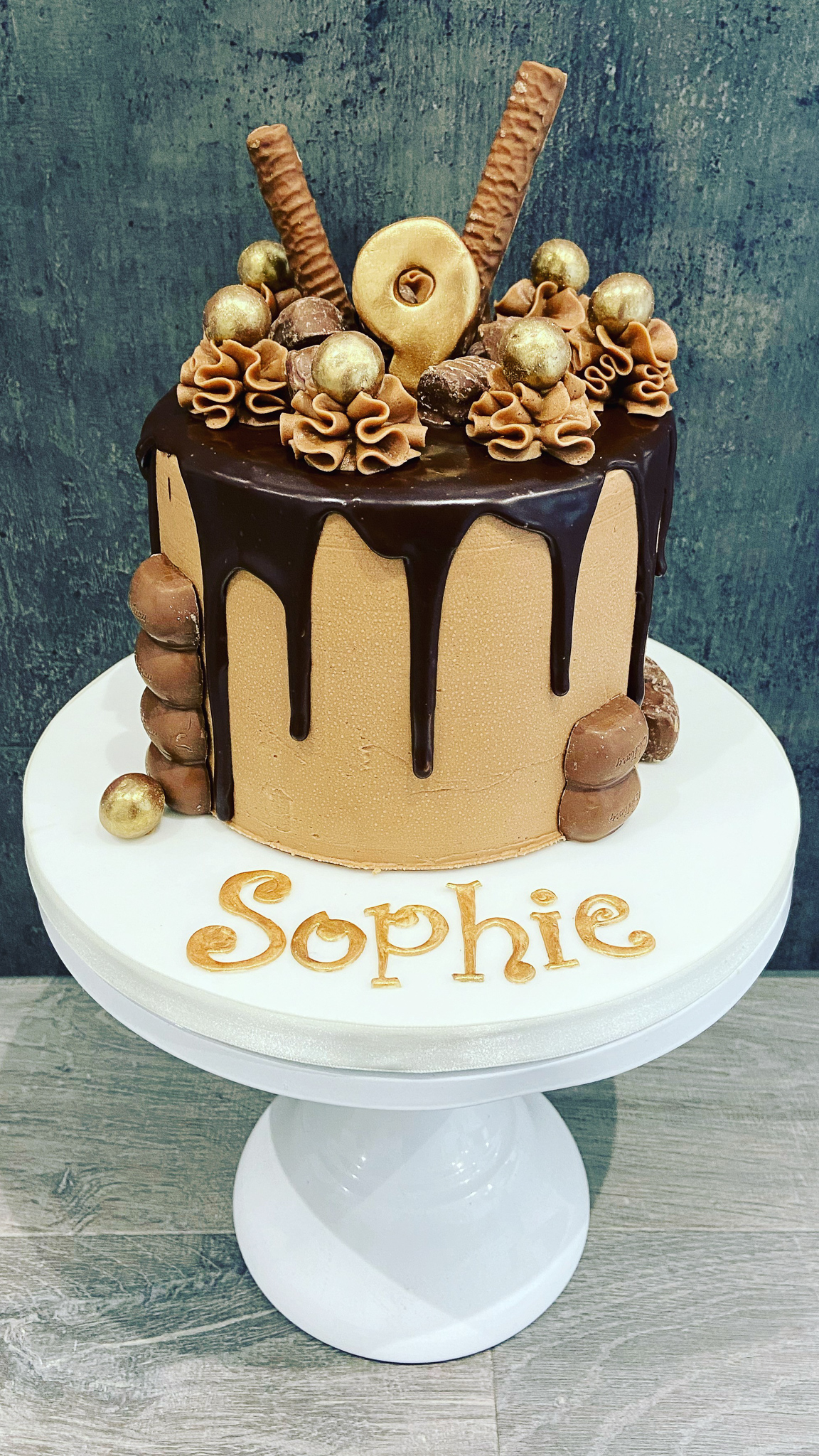 Triple-chocolate drip Birthday cake