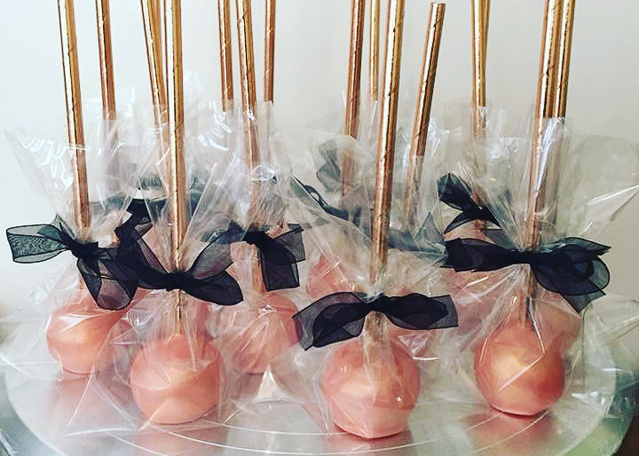 Rose gold cake pops